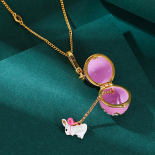 boshuolin 镶钻小白兔可打开挂件项坠 juicy复活节彩色兔子蛋吊坠