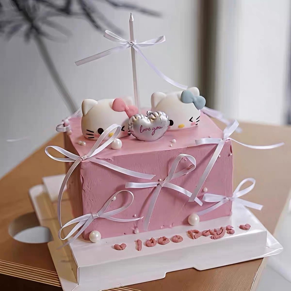 2026情人节KT猫蛋糕装饰摆件爱心蜡烛蝴蝶结丝带情侣节日装饰插件,节庆用品/礼品,蛋糕/烘焙装饰用品,淘宝优惠券,粉丝福利购,淘宝优惠卷