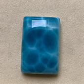 天然水晶海纹石无事牌项链吊坠32.9克波浪纹拉利玛多米尼无优化速