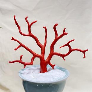 天然意大利沙丁珊瑚树摆件34.8克原色有机宝石沙丁牛血红科西嘉速