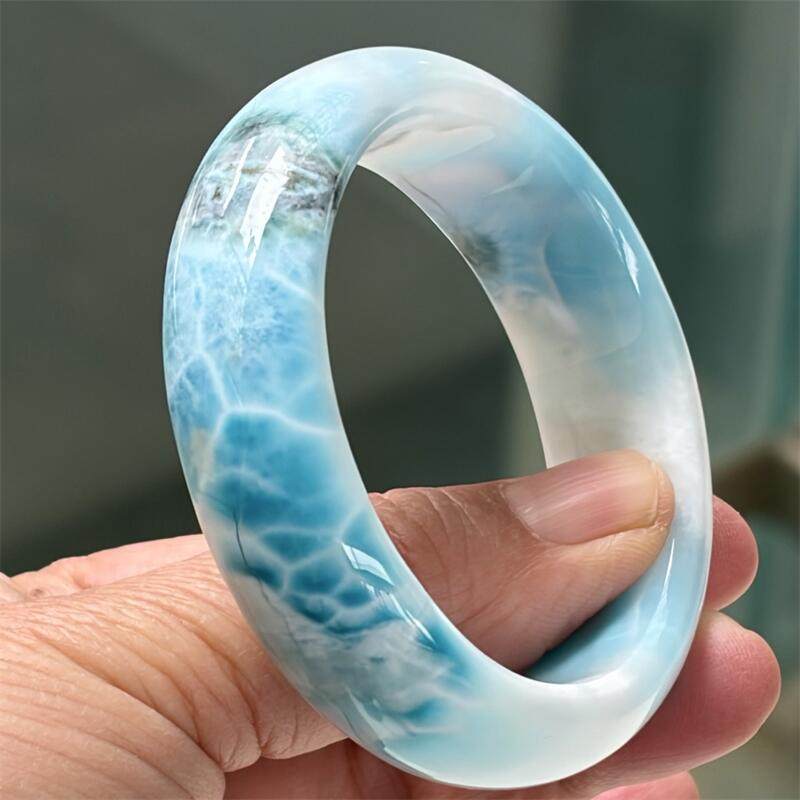 天然水晶多米尼海纹石手镯52.8圈口天空蓝海浪纹针钠钙石无优化速,饰品/流行首饰/时尚饰品新,手饰/手串,淘宝优惠券,粉丝福利购,淘宝优惠卷