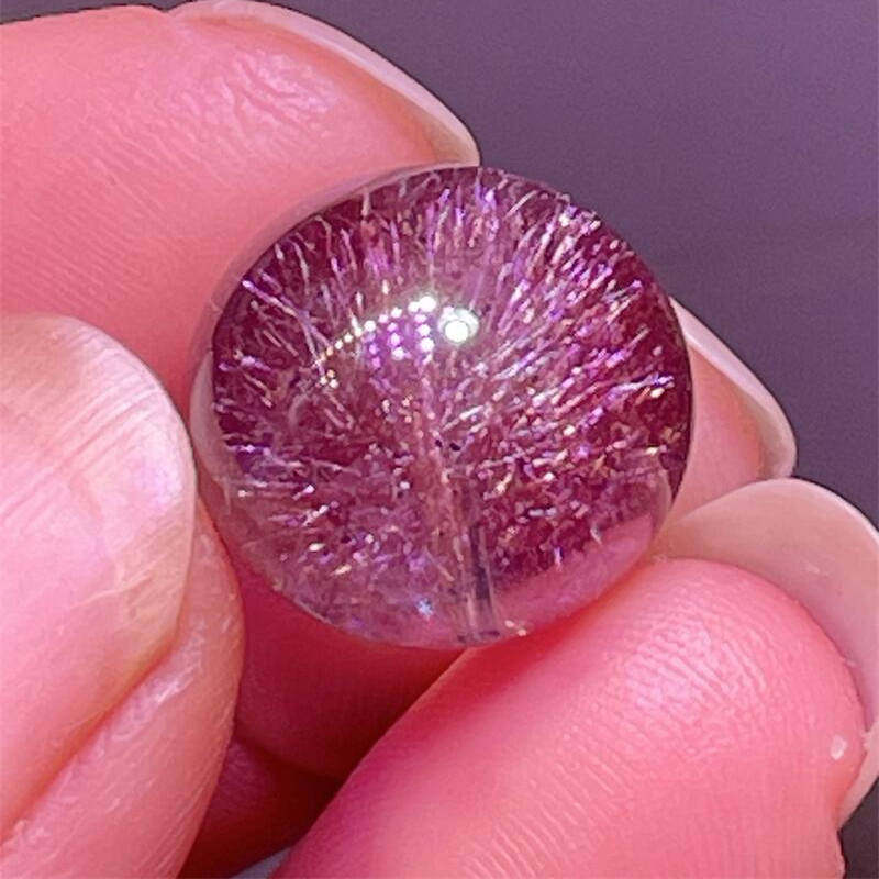 天然红烟花超七水晶三轮骨干超级七云母片全能单珠配珠15.2mm邮