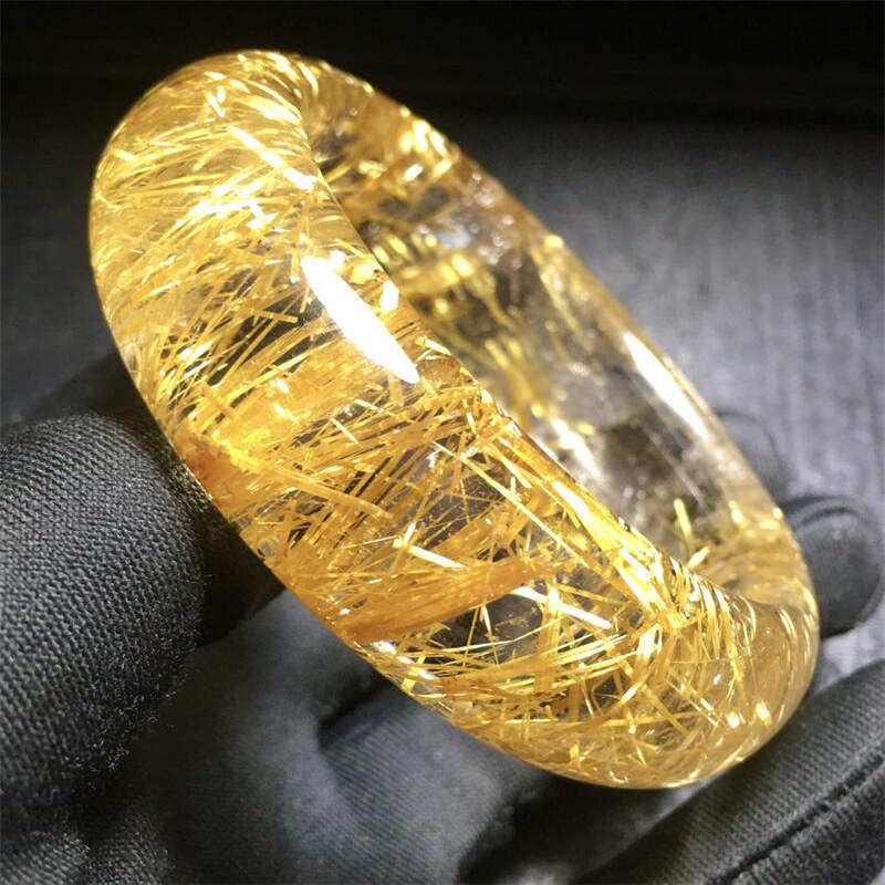 天然钛晶手镯19.8/12.3mm巴西金发晶钛晶板钛猫眼原矿顺发水晶邮