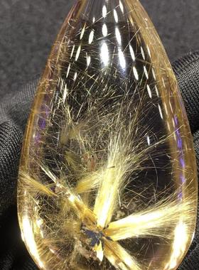 66.9克天然毛衣链吊坠项链巴西金发晶钛晶板钛猫眼原矿顺发水晶邮