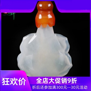 黄龙玉牵牛花吊坠女款花朵挂件毛衣链玉坠天然玉石含证书yzf