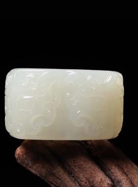 新疆天然和田招财貔貅扳指 戒指 兽面扳指 玉质油润 27-29圈号hh