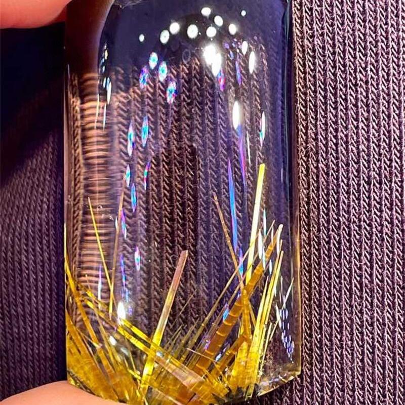 巴西天然水晶钛晶平安无事牌吊坠项链白体钛晶晶体通透41克饰品速