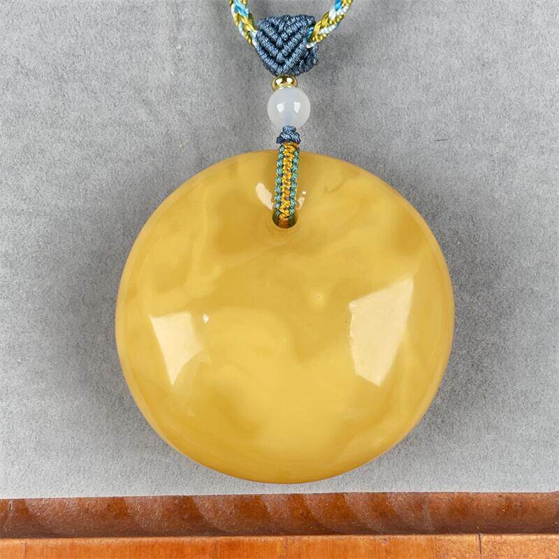 天然蜜蜡平安扣公主扣藏扣吊坠手把件男女挂件老蜡鸡油黄白花原矿