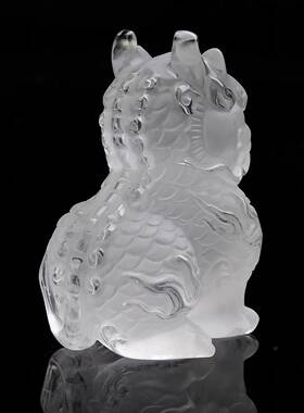 天然白水晶麒麟摆件 规格73*48*40mm 重167.7g 配证书 ss0