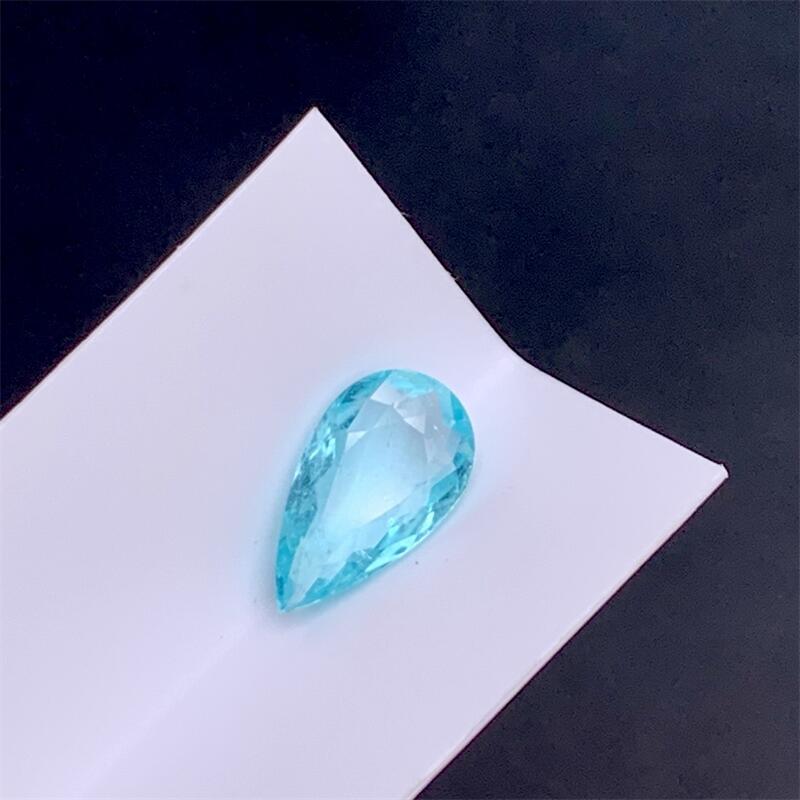 天然霓虹蓝帕拉伊巴水滴1.07ct吉尔德证书镶嵌裸石耳钉耳坠戒指悠