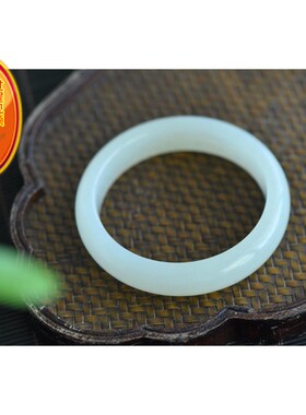 天然新疆和田玉羊脂玉60.8mm圈口精品手镯 重78.78克 玉质细腻 bh