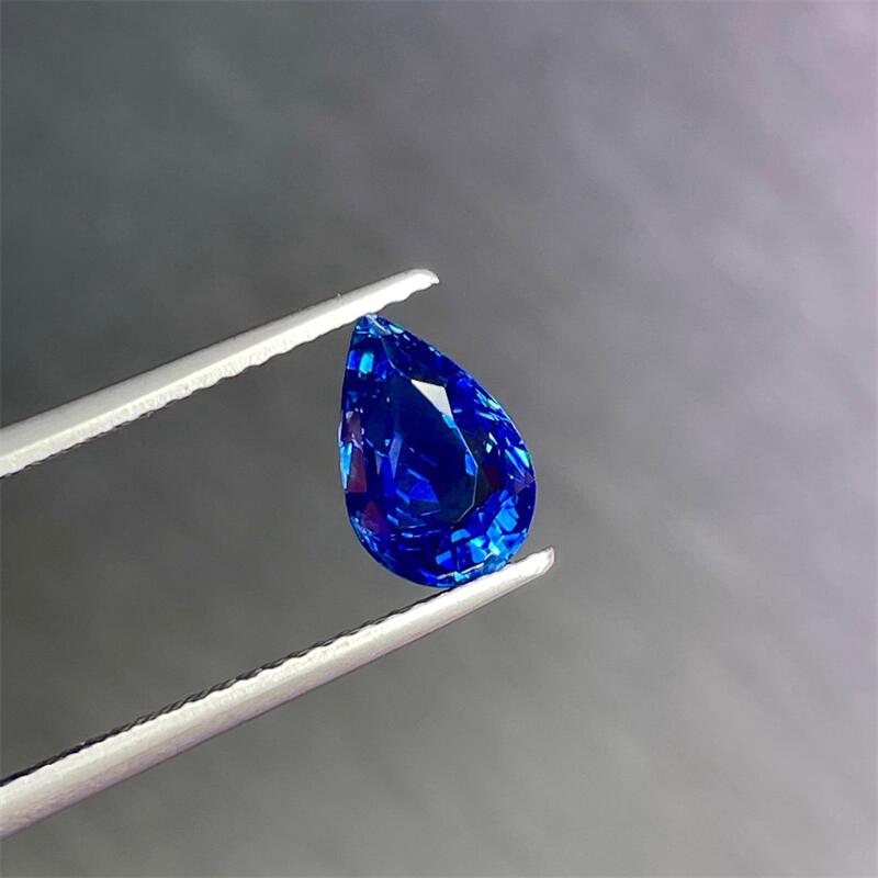 天然皇家蓝色蓝宝石水滴AIG证书火彩满2.02克拉耳坠戒指手链悠