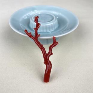 天然日本牛血红珊瑚摆件原色有机宝石阿卡沙丁深海红科西嘉颂