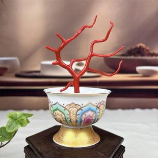 天然科西卡牛血红珊瑚树摆件15.1克原色有机宝石阿卡沙丁科西嘉速