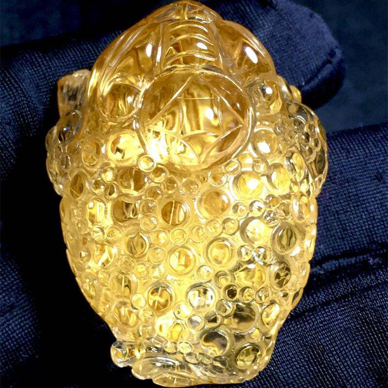 天然水晶金发晶巴西板钛晶猫眼金蟾吊坠项链33.3克原矿顺发邮