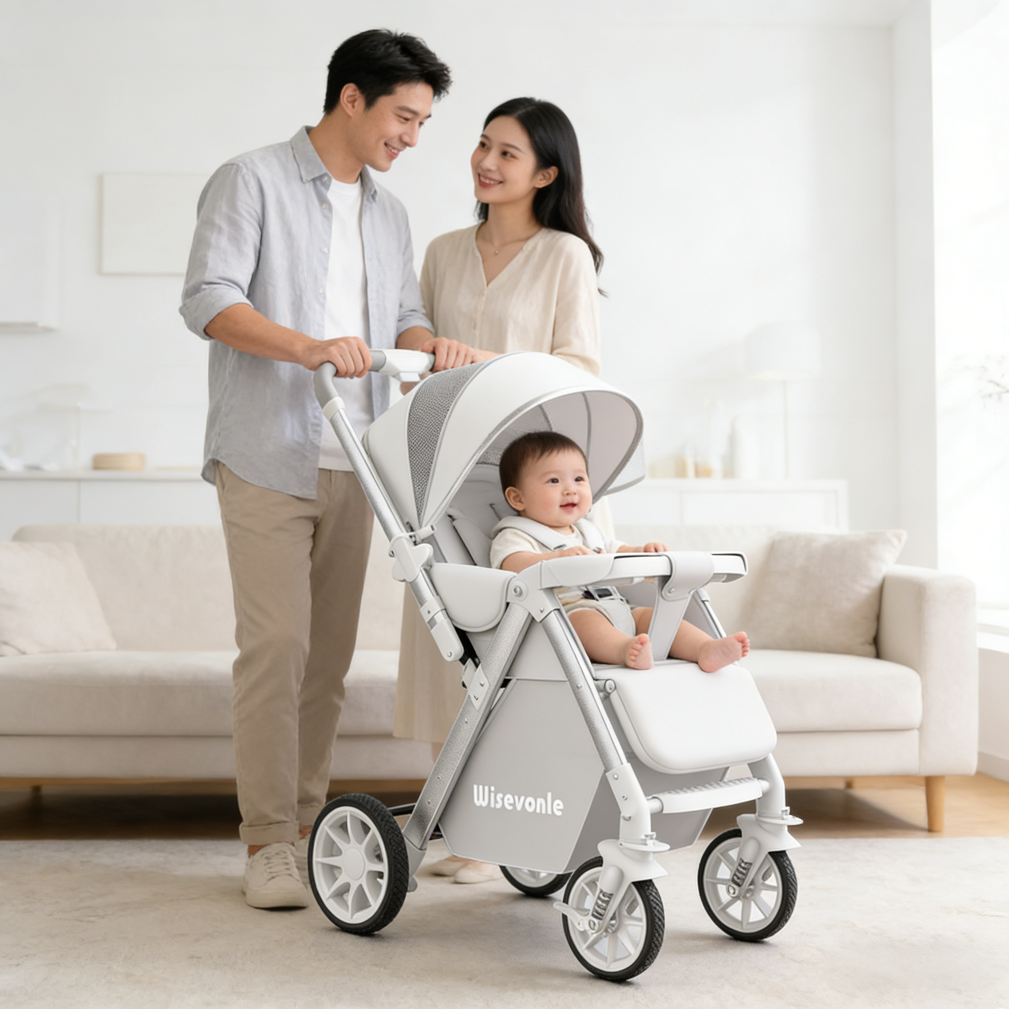 婴儿推车可坐可躺高景观轻便折叠