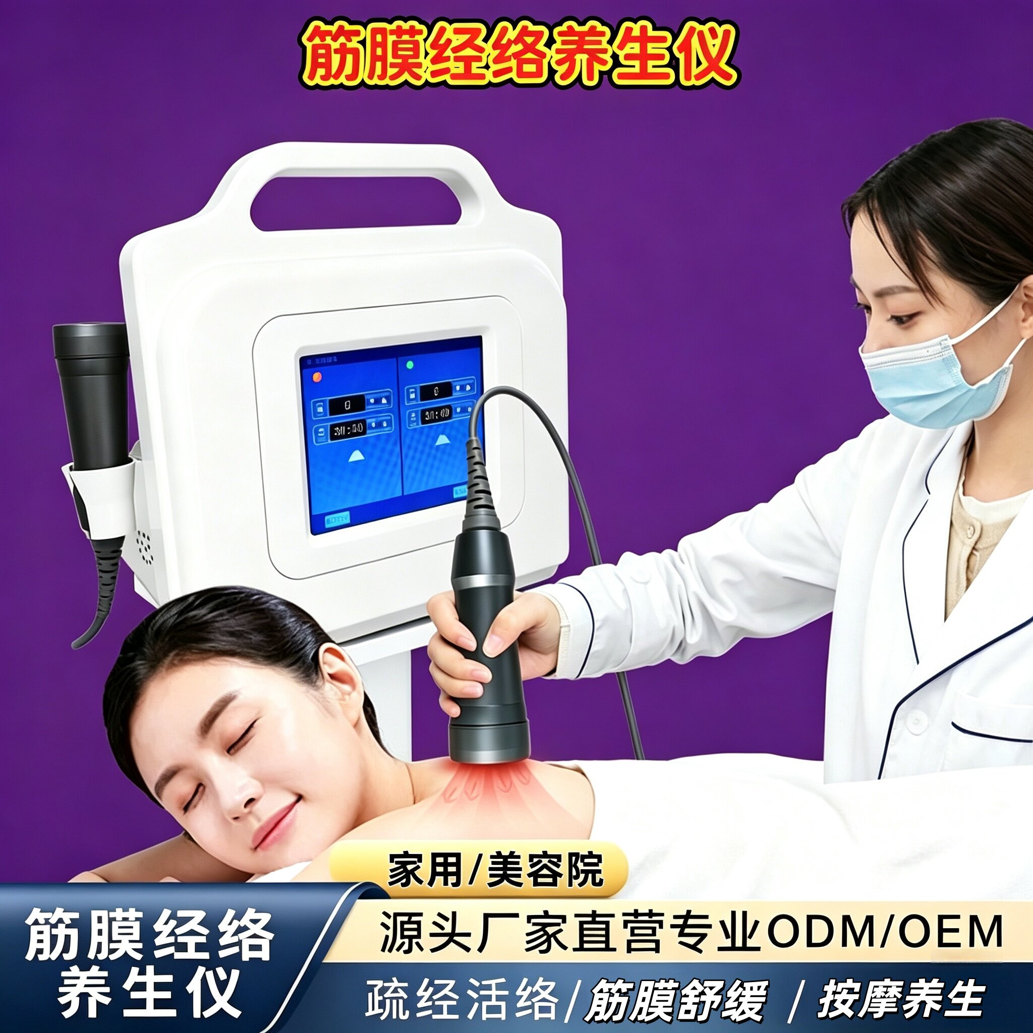 筋膜王超声经络理疗仪家用双探头