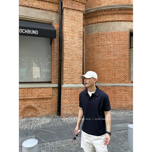 uniike油腻客 学院系假2件POLO衫/珠地棉正肩版型/夏季透气短袖男
