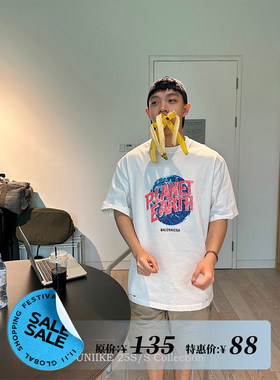 夏季纯棉破洞宽松潮T恤男女短袖