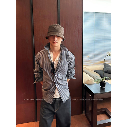 经典竖条纹高智感雅痞衬衫