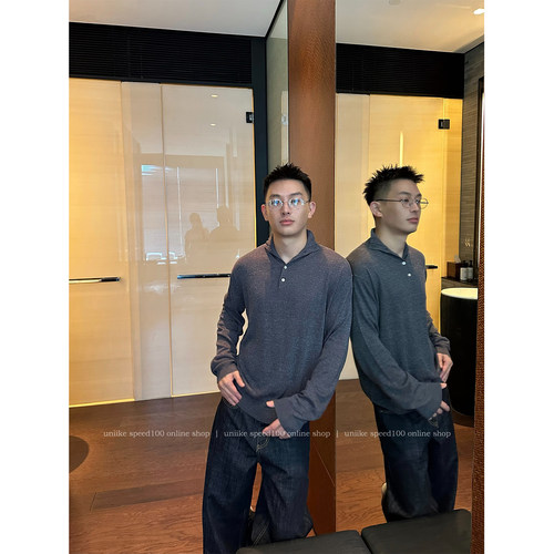 秋季轻薄高翻领学院风针织衫