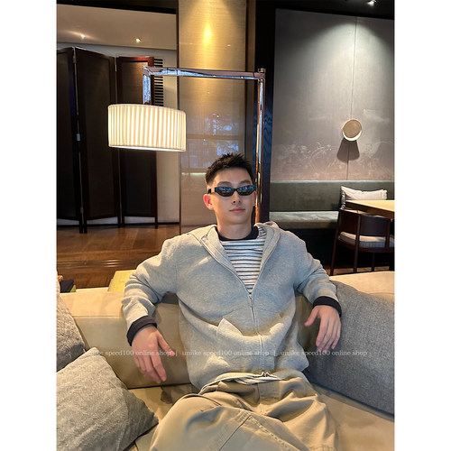 经典华夫格连帽亲肤针织开衫