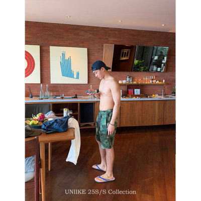 uniike油腻客 3色速干夏季轻薄户外海滩短裤男轻薄印花潮牌裤子