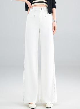 高腰时尚喇叭裤年春夏季显瘦弹力百搭小个子休闲裤CYU--M872-Y