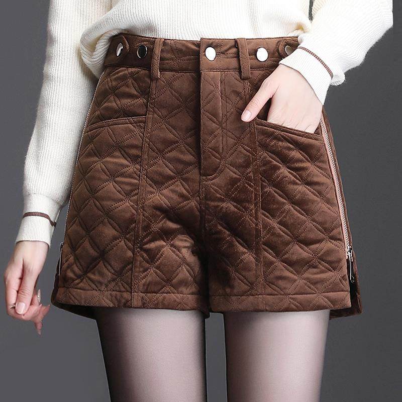 加厚加棉金丝绒短裤女秋冬2025年新款加绒冬季高腰阔腿外穿靴裤潮,女装/女士精品,休闲裤,淘宝优惠券,粉丝福利购,淘宝优惠卷