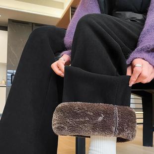 子女高腰宽松显瘦胖mm直筒东北棉裤 2025新款 加绒加厚羊羔绒裤