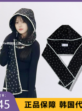 韩国Minjiena笑脸围巾连帽式围脖披肩女可爱保暖春秋冬季