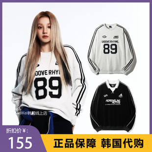韩国潮牌grooverhyme卫衣宋雨琦同款纯棉宽松圆领长袖男女情侣