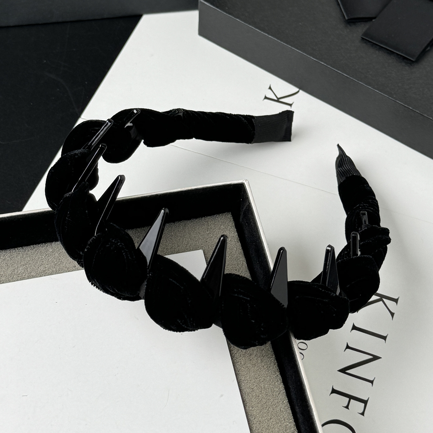 2025新款丝绒发箍黑色洋气时尚