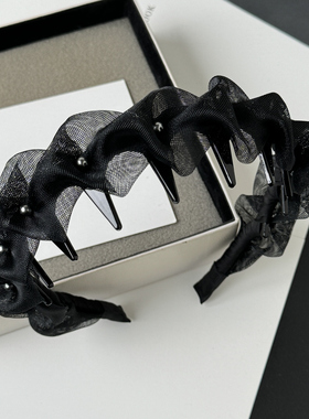 齿梳发箍女2026新款发卡韩系网纱高颅顶头箍洋气时尚日常外戴头饰