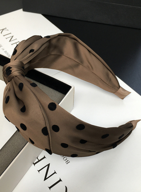 波点蝴蝶结发箍日韩时尚气质高级感发卡宽边头箍头饰2026新款发饰