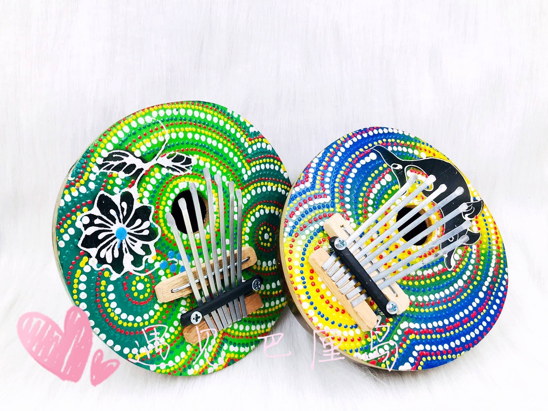 包邮印尼巴厘岛特产民族乐器kalimba手绘椰子琴手拨琴拇指琴七弦