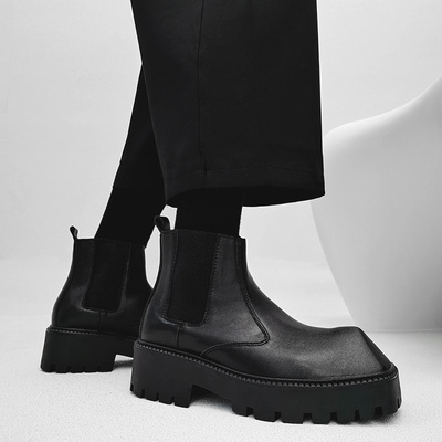 巴黎犀牛角马丁靴小众高街风短靴