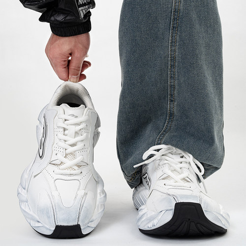 巴黎白色monday老爹鞋男女复古做旧增高休闲运动鞋情侣厚底跑步鞋