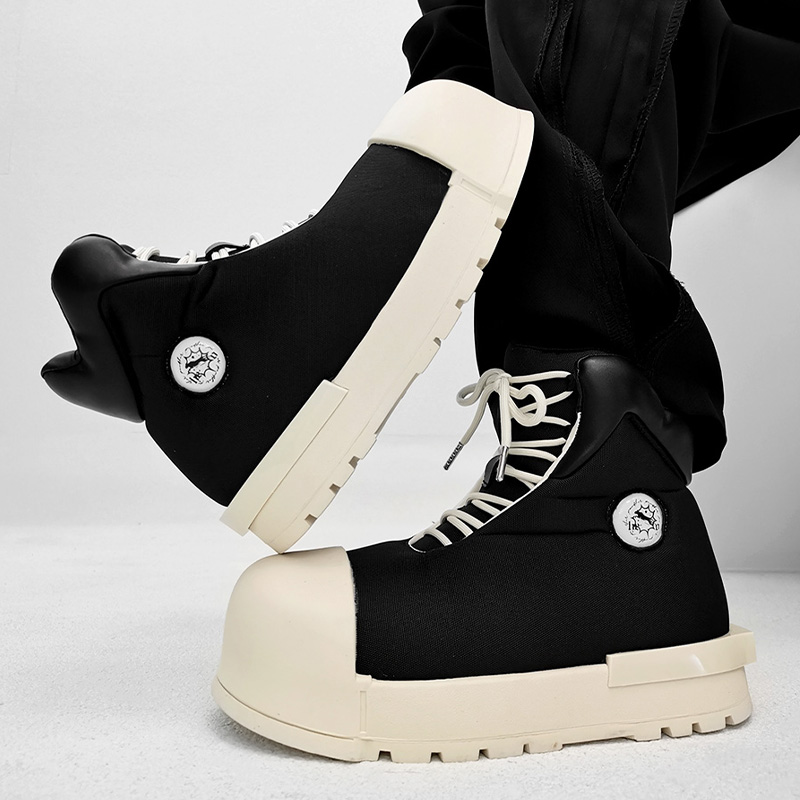 潮牌高帮米奇大头鞋丑萌面包板鞋