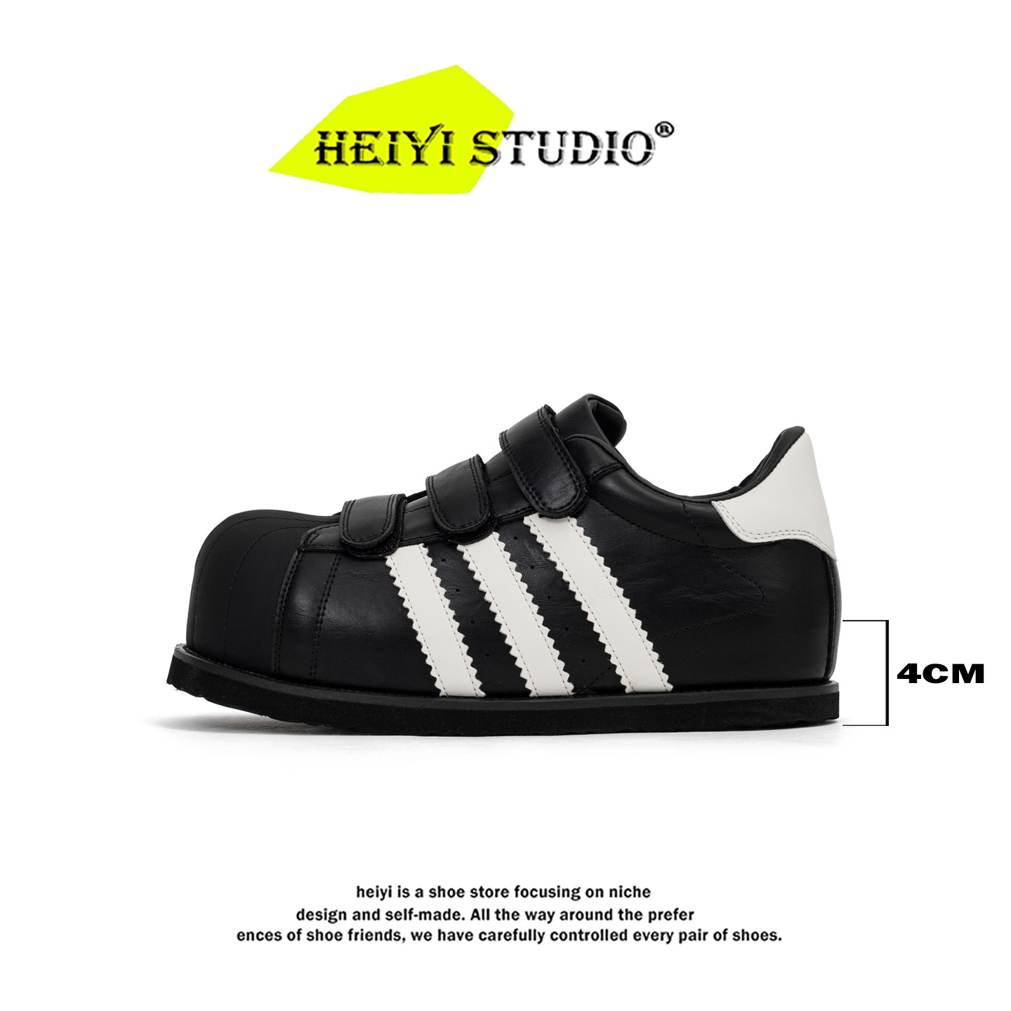 贝壳头复古德训鞋男小众魔术贴隐形内增高丑萌鞋休闲厚底大头板鞋,流行男鞋,时尚休闲鞋,淘宝优惠券,粉丝福利购,淘宝优惠卷