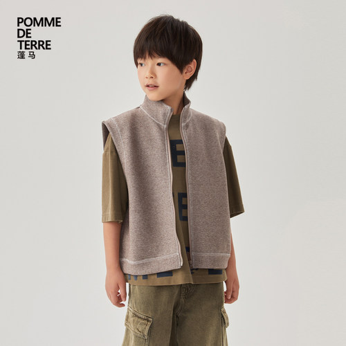 空气层立领马甲pomme蓬马