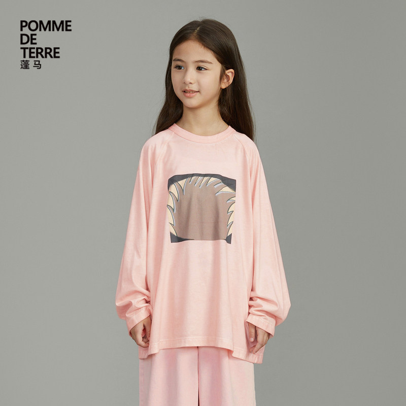 [毛怪]蓬马大童T恤长袖棉质印花柔软春装男女儿童pomme de terre,童装/婴儿装/亲子装,T恤,淘宝优惠券,粉丝福利购,淘宝优惠卷