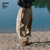 蓬马大童长裤 男女儿童pomme 春夏装 terre 子棉质高支纯色工装