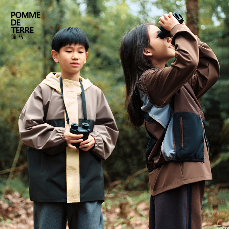 [环保系列]拒水性新款蓬马大童风衣26春装男女儿童pomme de terre