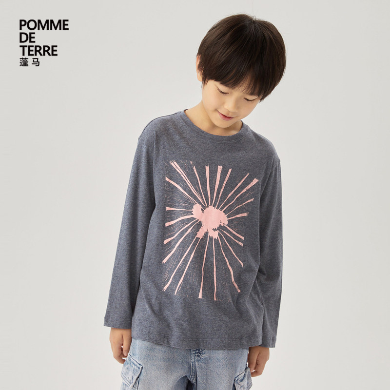 [毛怪]蓬马大童T恤长袖棉质印花春秋装男女儿童pomme de terre,童装/婴儿装/亲子装,T恤,淘宝优惠券,粉丝福利购,淘宝优惠卷