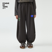 terre 棉质饺子印花25春装 男女儿童pomme 新款 蓬马大童弯刀裤