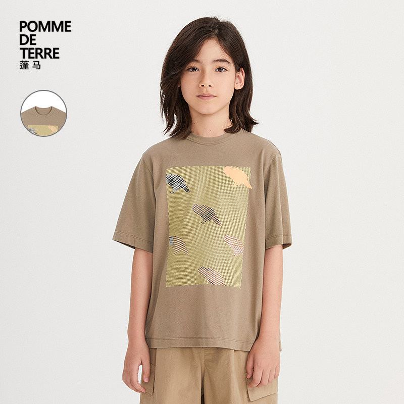 [新款]蓬马大童T恤短袖棉汗布印花26夏装男女儿童pomme de terre