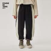 蓬马大童长裤 terre 子拼接棉质毛圈布束脚秋装 男女儿童pomme