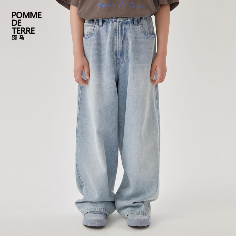 [牛仔系列]蓬马大童长裤子棉质宽松秋装男女儿童pomme de terre,童装/婴儿装/亲子装,裤子,淘宝优惠券,粉丝福利购,淘宝优惠卷