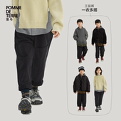 蓬马大童长裤 男女儿童pomme 风灯芯绒纯色直筒秋冬装 terre 工装